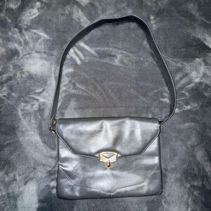 Vintage Erik for Holiner Gray Leather Shoulder Bag